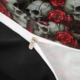 thumbnail image 4 of Homewish Spooky Skull Skeleton Twin Duvet Cover,Gothic Halloween Twin Bedding,Red Rose Floral Comforter Cover,Black Reversible,2 Pieces,1 Duvet Cover and 1 Pillowcase, 4 of 6