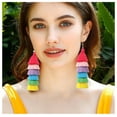 thumbnail image 5 of Yoyauz Women's Tassel Earrings Pendants, Colorful Layered Pendant Earrings Bohemian Long Tassels Handmade Wool Thread Earrings For Girly Gifts, 5 of 5