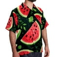 thumbnail image 2 of Watermelon Men's Printed Casual Button Down Short Sleeve Beach Shirts, 2 of 6