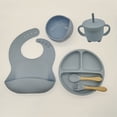 thumbnail image 1 of Children's Tableware Set Baby Complementary Food Training Silicone Tableware 8pce Set Baby Suction Cups Bowls Baby Supplies, 1 of 7