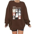thumbnail image 1 of EGNMCR Chandails en Molleton à Capuche pour Femmes, Chandails en Molleton pour Femmes, Mode Féminine Automne Hiver Lunettes d'Halloween Imprimé Fille Décontracté Sports Col Rond Survêtements Manches Longues Blouse pour Femmes, 1 of 5
