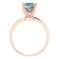 thumbnail image 4 of 2 ct Princess Cut Blue Moissanite Solitaire 18K Rose Gold Womens Engagement Ring, 4 of 5