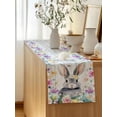 thumbnail image 5 of Table Runner 72 Inches Long for Kitchen Dining, Easter Bunny Dresser Scarf Farmhouse, Dining Table Decorations for Wedding/Parties, Farmhouse Watercolor Eggs Flower Wood Grain 14 x 72 In, 5 of 8