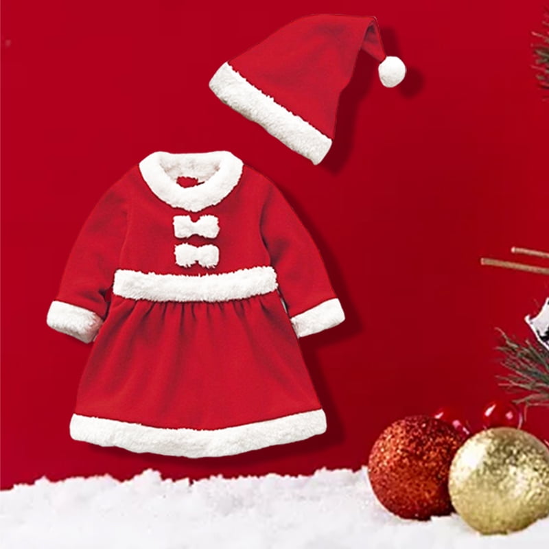Kid Boys Girls Christmas Santa Claus Dress Set Outfit Costume For Xmas