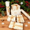 thumbnail image 6 of Tyidzon Christmas Wrapping Paper, White & Gold Gift Wrapping Paper 17x118" Gold Foil Xmas Wrapping Paper Rolls for Holiday Party Celebration, 6 of 9
