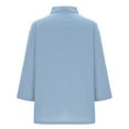 thumbnail image 6 of ShiShine 3/4 Length Sleeve Shirts for Women Casual V Neck Blouses Solid Color Collared Dressy Tunic Tops, 6 of 6