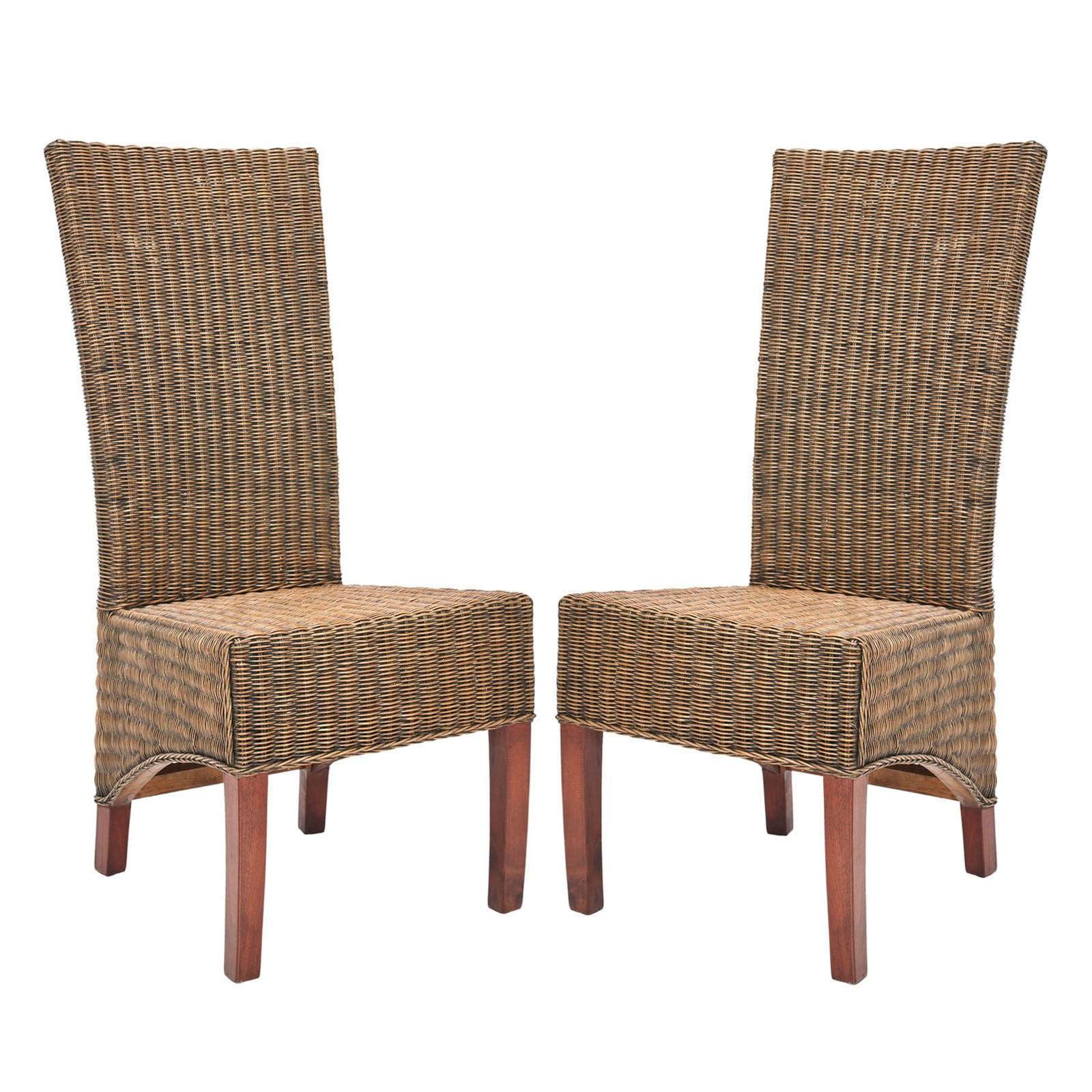 Safavieh Charlotte Wicker High Back Dining Side Chairs Dark Honey safavieh-charlotte-wicker-high-back-dining-side-chairs-dark-honey