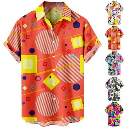 

Men s Short-Sleeve Shirt Men s Casual Button Down Tropical Summer Holiday Shirts