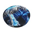 thumbnail image 1 of Balery Futuristic Blue Light White Tiger Fundas de asiento para taburete de bar redondo de tela de terciopelo ajustables que protegen de arañazos y manchas para sillas de 14 a 17 pulgadas.-14 inch, 1 of 7
