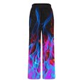 thumbnail image 5 of Fankiway Pantalons Courts pour Femmes Imprimé Flamme Pantalons de Plage d'Été Pantalons Larges Courts Pantalons de Yoga Amples avec Poches Pantalons pour Femmes en Liquidation Pantalons Larges pour Femmes, 5 of 5