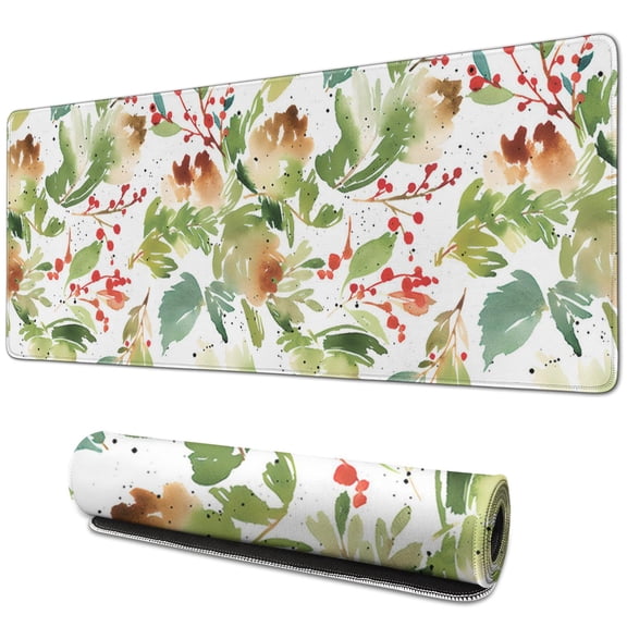 Green Leaf Paint Painting pad Mousewaterproofwashable for Office Home Work GamingmousepadsRubber Base Mousepad with Stitched Edges 31.5x11.8inches