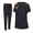 Black, variant on Women's Essential Jogger Scrub Set Nursing Uniform 10 Pockets Stretch Scrub Top and Pant (True Royal Blue, X-Large)