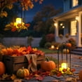 thumbnail image 4 of 2 Piece Autumn Harvest Metal Lantern Set with with Flameless Pillar LED Candles,Decorative Lanterns for Home Decor,Festive Decor for Porch,Yard & Thanksgiving, 4 of 8