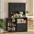 thumbnail image 2 of HOMCOM 64" Kitchen Pantry Cabinet, Kitchen Hutch with 3 Cabinets, 2 Drawers, 2 of 10