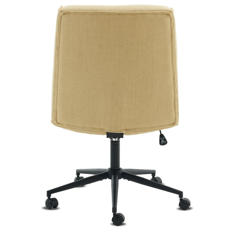 Ktaxon Armless Office Chair Linen Fabric Study Chair Adjustable