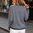 thumbnail image 3 of Horkkom Sweatshirt for Women Casual Crewneck Trendy Pullover Tops Striped Comfy Long Sleeve Sweatshirt L, 3 of 4