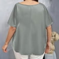 thumbnail image 2 of FAHXNVB Women's Plus Size Satin T Shirts Batwing Sleeve Crew Neck Lightweight Soft Tees Tops Comfy Work Elegant Party Shirts, 2 of 5