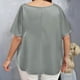 thumbnail image 4 of Camiseta Casual de Cuello Redondo de Color Sólido, Camisetas de Verano de Tamaño Más de las Mujeres para el Uso Diario, 4 of 6