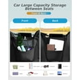 thumbnail image 2 of Florich Hanging Organizer Storage Between Seats, Premium Leather Headrest Hanging Storage Bag Front Seats, Black, 2 of 7