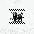 thumbnail image 4 of Inktastic Highland Cow Lover Checkered Girls Baby Dress, 4 of 5