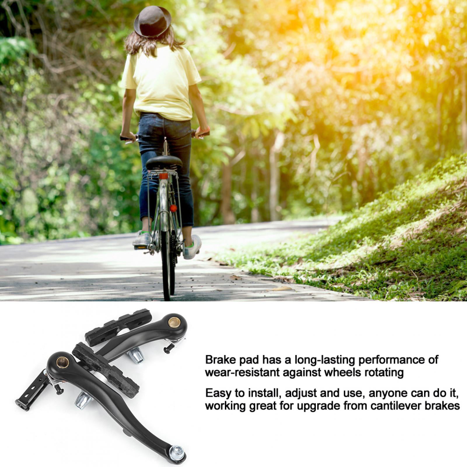 Protective Black Mountain Bicycle Cycling Aluminium Alloy V Brake Set Front & Rear 1Pair/ 2 Pairs 