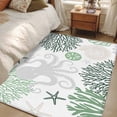 thumbnail image 4 of 3'x5' Area Rugs, Green Grey Octopus Coastal Indoor Outdoor Area Rug for Living Room Bedroom, Nautical Coral Starfish Washable Bathroom Rugs Kitchen Floor Carpet Mats Home Decor Aesthetic, 4 of 8