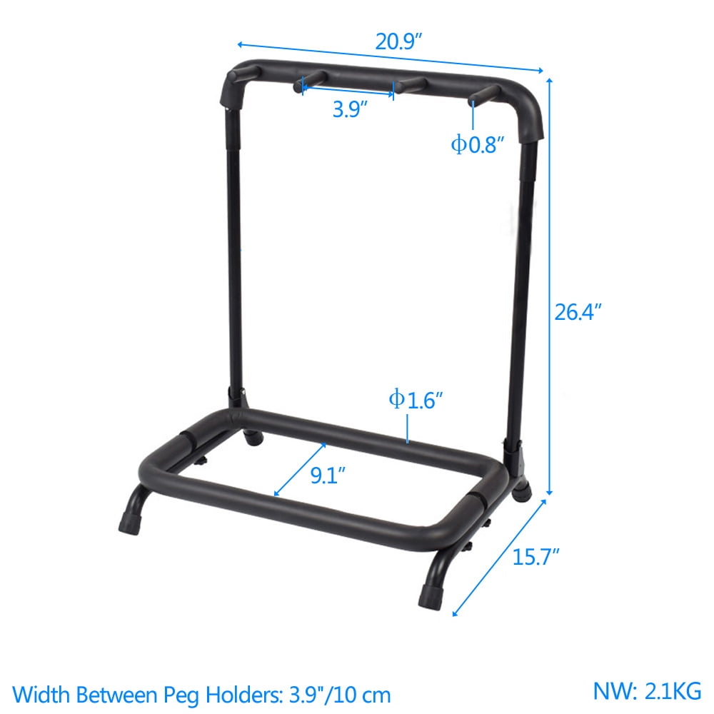 3-Slot Guitar Holder Rack Stand Black
