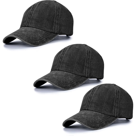 Stcylzfu 3pcs Vintage Washed Baseball Cap - Distressed Retro Dad Hat for Streetwear & Daily Outfits | Adjustable Unisex Fit