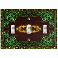 thumbnail image 1 of Metal Light Switch Plate Cover Elegant Green Maroon Starry Night Damask Frame FRA022, 1 of 13