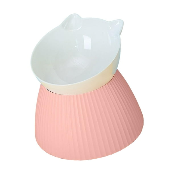Cuenco inclinado para gatos, contenedor de comida para mascotas, plato alimentador, plato de agua, viaje para cachorros 145 cm x 13 cm rosa jinwen Cuencos para gatos