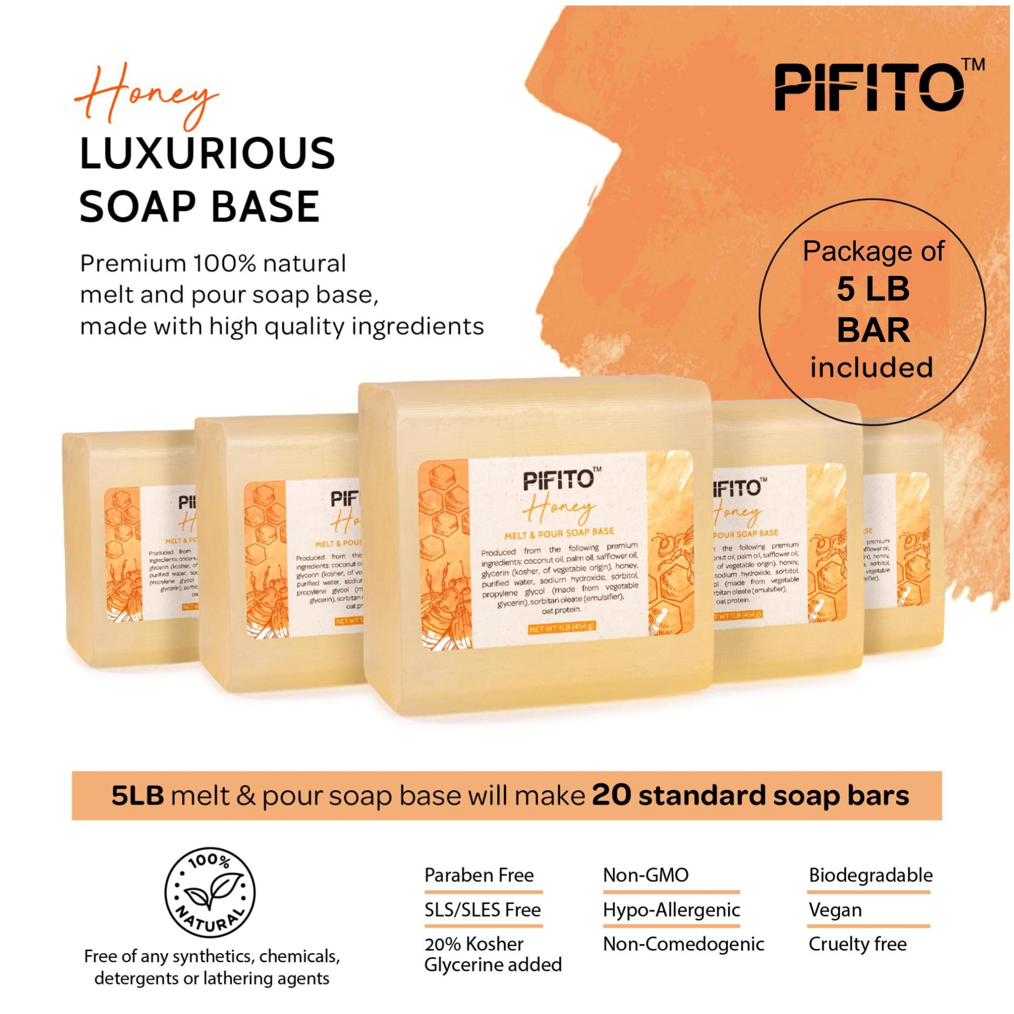 Pifito Honey Melt and Pour Soap Base, 5 lb