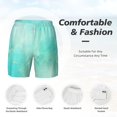 thumbnail image 5 of Lsque Mens Swim Trunks Cyan Mint Marble Pattern - Bathing Suit Compression Liner - Beach Swim Shorts Swimwear - (S-3XL) - Stretch Quick Dry -Large, 5 of 9