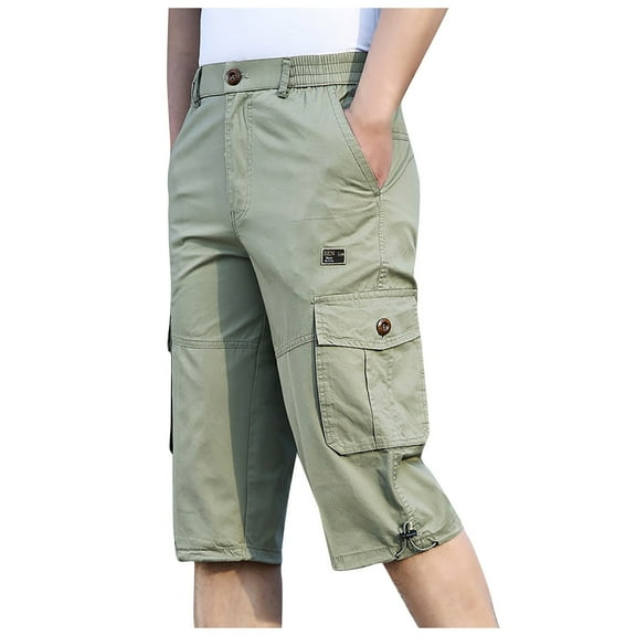 Fanxing Men Plus Shorts Hiking Tactical Cargo Shorts Pants Quick Dry Outdoor Golf Shorts with Pockets for Work Camping Fishing Green,XXXL