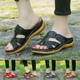 thumbnail image 5 of Orthopedic Walking Sandals for Women Comfortable Leather Open Toe Arch Support Wedge Low Heel Slip on Sandals, 5 of 6