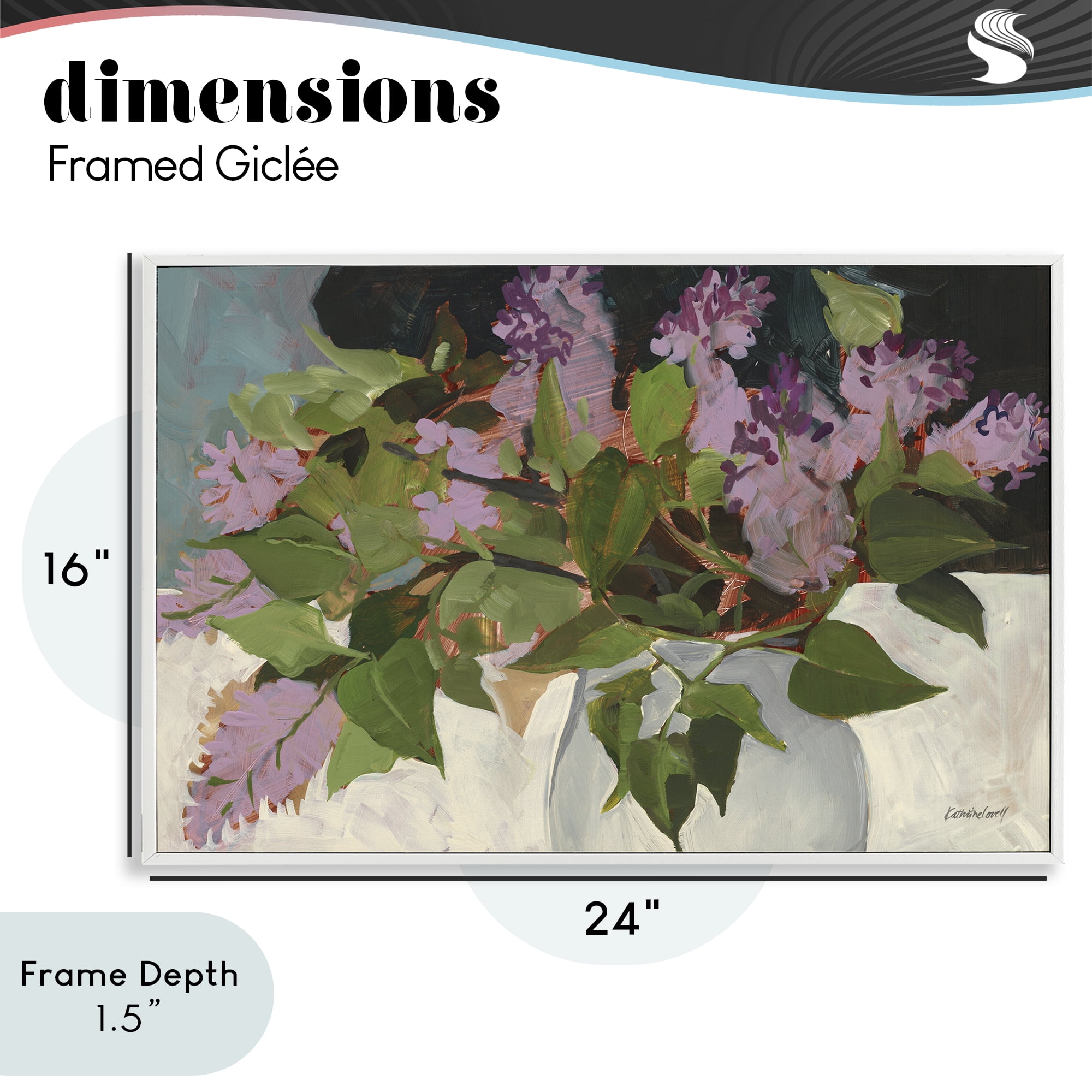 Stupell Industries June Lilacs Bouquet White Framed Giclee Art, design by Katherine Lovell