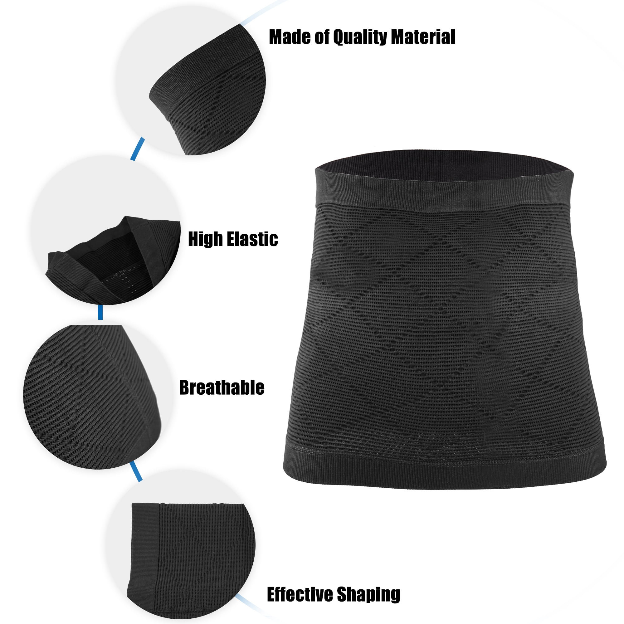 Unique Bargains Men's Abdominal Slim Belt Waist Tummy Control Belt Black XL Size