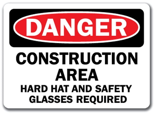 Hard Hats Required Warning Sign 10" x 14" OSHA Safety Sign 
