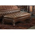 thumbnail image 2 of ACME Versailles Bench in Two Tone Light Brown Synthetic Leather & Cherry Oak, 2 of 3