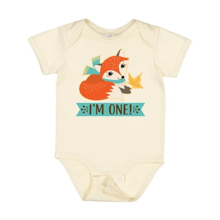 

Inktastic 1st Birthday Woodland Fox 1 Year Old Gift Baby Boy or Baby Girl Bodysuit