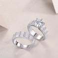 thumbnail image 6 of 3 Carat Moissanite Engagement Ring D Color VVS1 Clarity Moissanite Wedding Sets for Women S925 Sterling Silver Bridal Sets Wedding Rings Size 5-9, 6 of 11