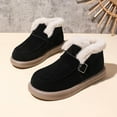 thumbnail image 5 of Dasayo Winter Women's Boots House Ankle Black Furry Flat Heel Slip on Fuzzy Boots Shoes Women 41, 5 of 9