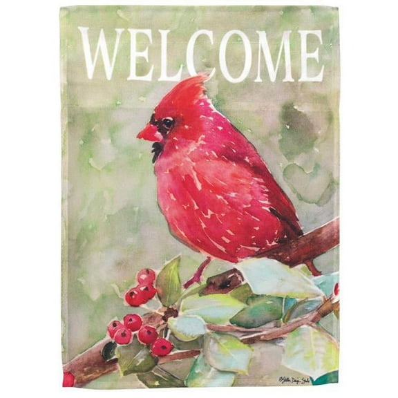 Magnolia Garden Welcome Red Cardinal 13 x 18 Polyester Outdoor Hanging Garden Flag