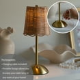 thumbnail image 4 of Home Decor Collection Sterling & Noble Home Cordless Indoor Rattan and Gold Colored Table Lamp with Touch Switch/Dimmer, 4 of 15