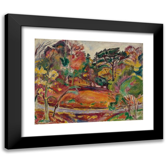 Emile Othon Friesz 14x12 Black Modern Framed Museum Art Print Titled - Fall in Honfleur, the Cote De Grace (1909)