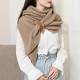 thumbnail image 6 of uvwlwu Scarf for Women, Elegant Women's Hollow Out Buckle Triangle Cape Shawl Wrap Cozy Warm Fashion Scarf Accessory for Stylish Outerwear(Coffee,One Size), 6 of 8