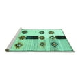 thumbnail image 2 of Ahgly Company Machine Washable Indoor Square Southwestern Turquoise Blue Country Area Rugs, 8' Square, 2 of 4
