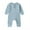 Baby Blue, variant on Baby Boys Girls Crewneck Jumpsuits for Newborn Solid Color Long Sleeve Romper Bodysuit Spring Fall Onesies Pajamas 0-18M