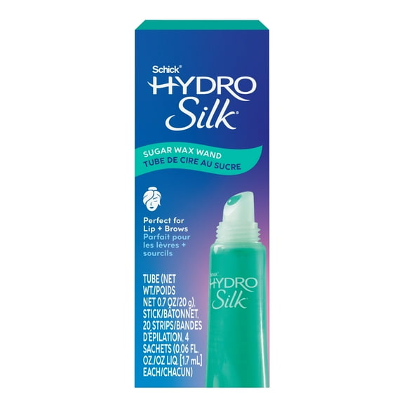 Schick Hydro Silk Sugar Wax Wand Kit, Includes 1 Wax Wand, 20 Reusable Strips, 1 Precision Stick, & 4 Serum Sachets