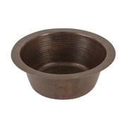Premier Copper Products BR12DB2 Round Hammered Copper Bar Sink Oil Rubbed Bronze