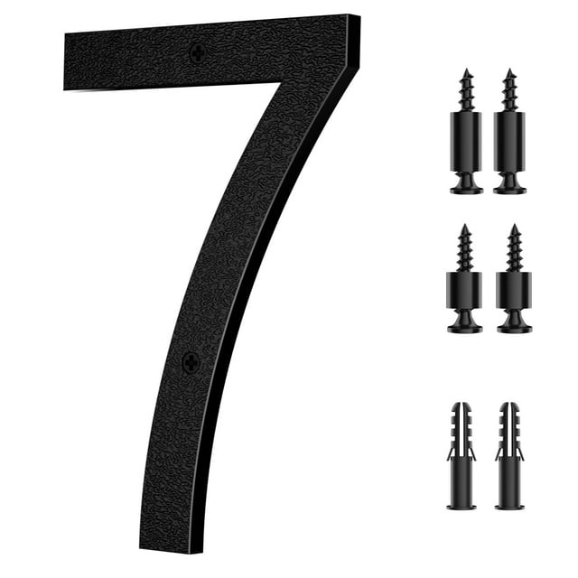 IVERRA Números de casa flotantes grandes de 8 pulgadas, color negro, moderno número de casa para números de dirección exterior para puerta de garaje al aire libre Wall Street (7)